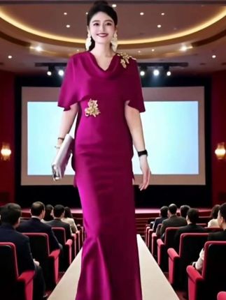 披肩礼服连衣裙#穿出自信穿出美丽 #气质连衣裙 #谁穿谁漂亮