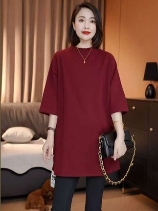 新款韩系显瘦遮肉上衣#宽松体恤 #时尚百搭 #谁穿都好看 #秋季穿搭