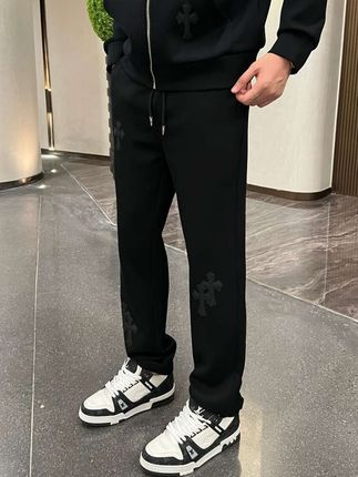 【双面十字】李查德痞帅男装抽绳纯色立体拼皮简约显高百搭舒适休闲长裤#品质男装#秋冬新款#男士休闲裤#男裤#百搭裤子