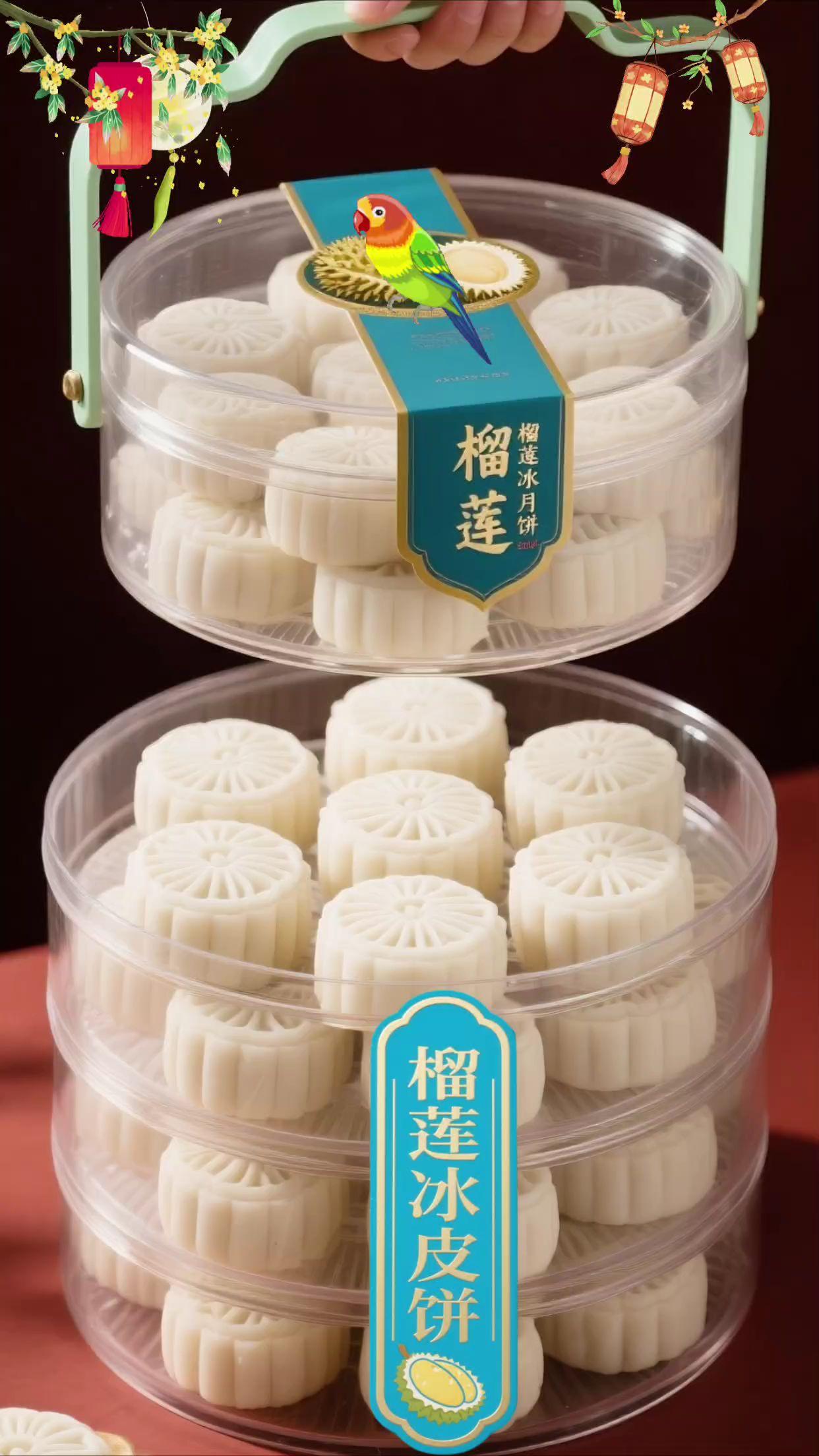 榴莲冰皮月饼。#每日分享 #快来一起尝个鲜 #传统糕点 #快来看看 #冰皮月饼