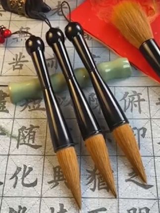 #毛笔 书法对联提斗毛笔兼毫狼毫羊毫熊毫福寿榜书大中小毛笔黑色斗笔#书法 #传统文化 #练字 #写字是一种生活
