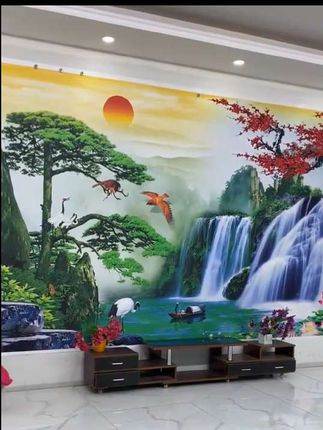 #山水画#自粘贴画#防水贴画#沙发背景画#装饰画贴画
