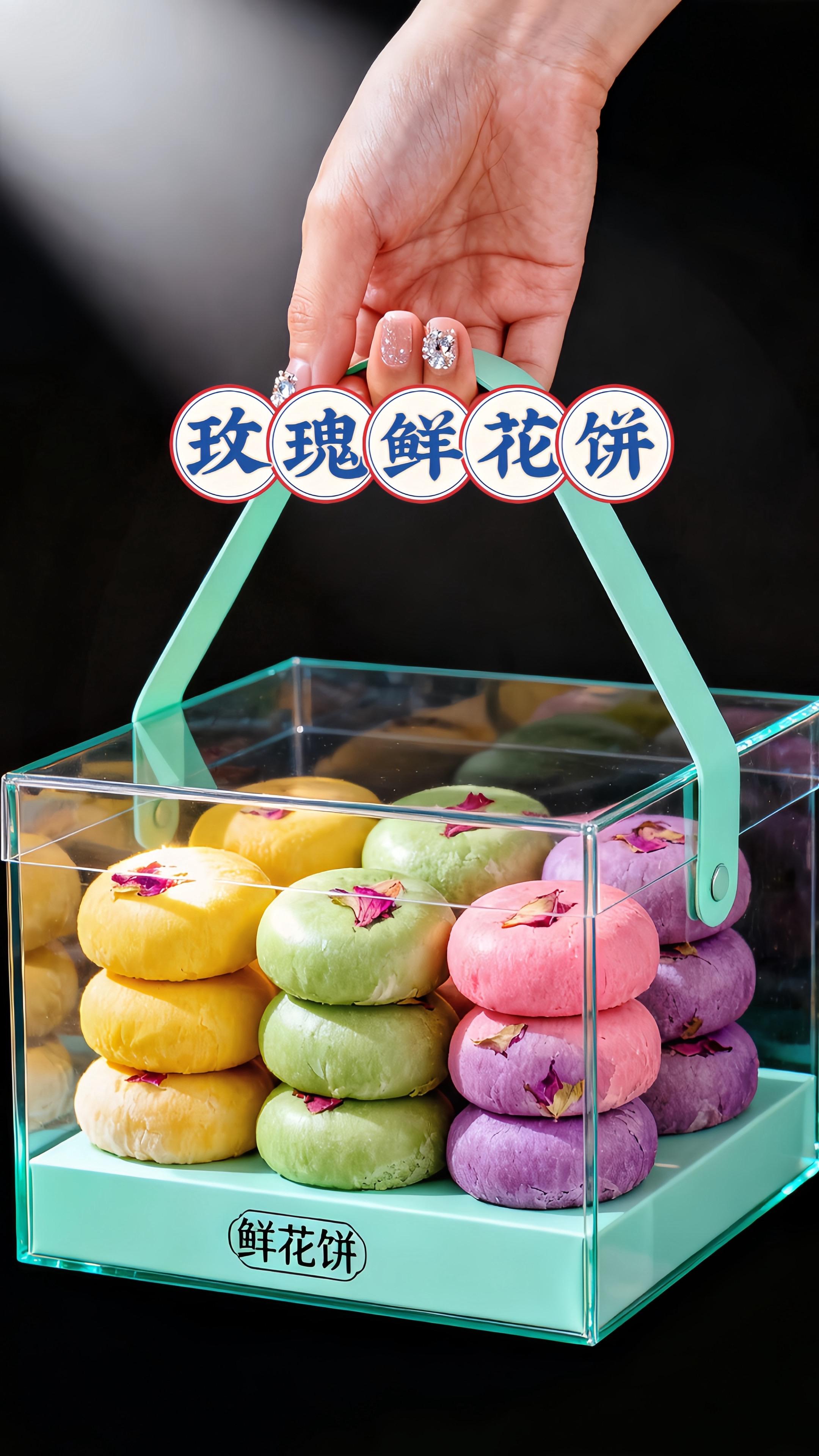 云南鲜花饼也来卷啦!皮薄酥脆玫瑰花饼,一打开 就是一股浓浓的玫瑰花香有四种不同的口味! 一共有30枚!吃起来也是满口的玫瑰花香 感软糯可口,甜而不腻,老少皆宜。肚子饿了来一个真的是太绝了!你们也快来尝一尝吧!#鲜花饼云南特产 #中式糕点 #快来一起尝个鲜 #现做现烤新鲜好吃 #新鲜出炉
