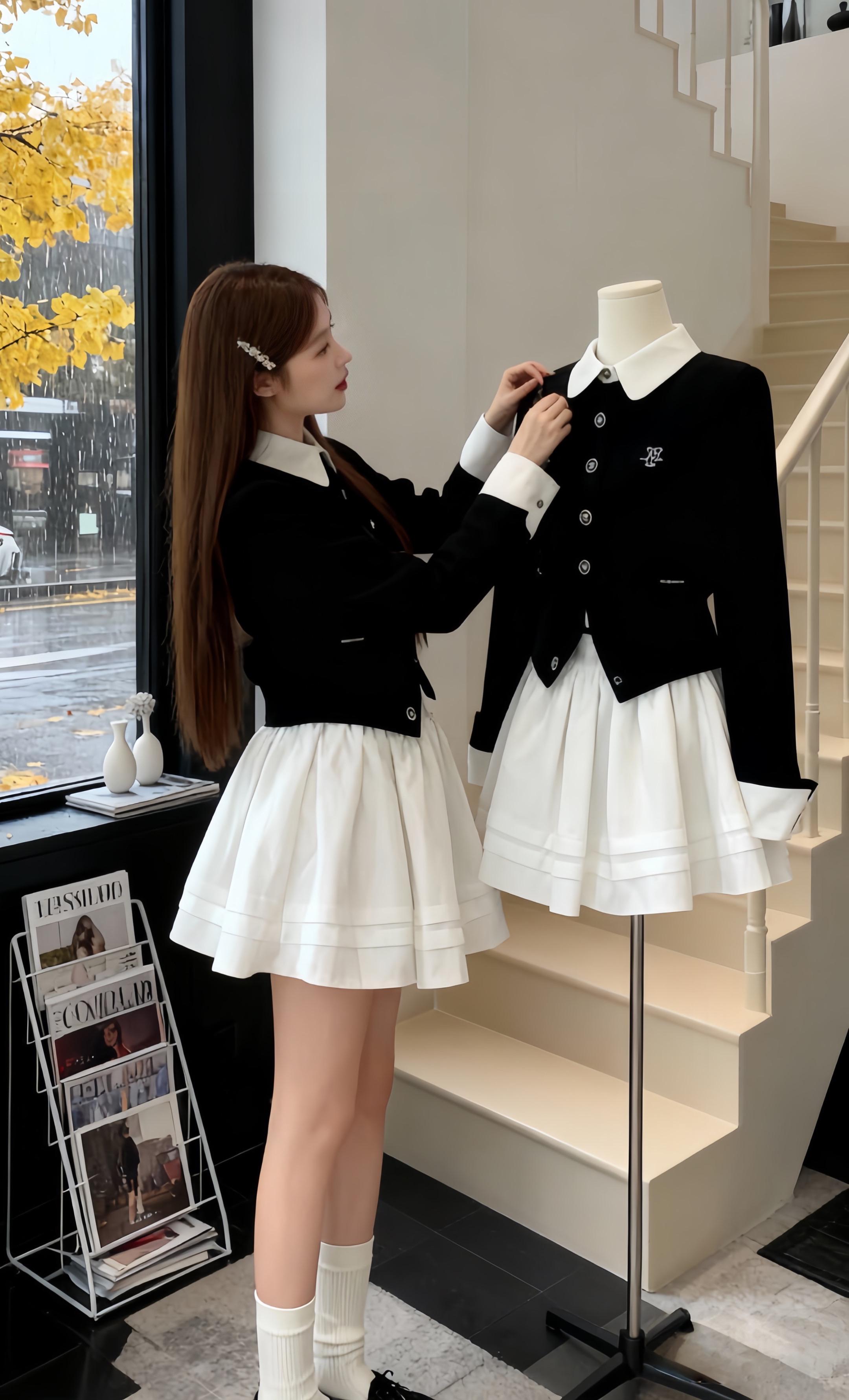 韩系学院风套装#时尚气质穿搭 #女装时尚穿搭 #时髦穿搭 #时尚休闲穿搭 #上热门抖音小助手