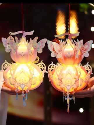 这也太美了吧,孩子自己就能独自完成#手工灯笼 #中秋节灯笼 #中秋节手工灯笼 #中秋节 #手工diy