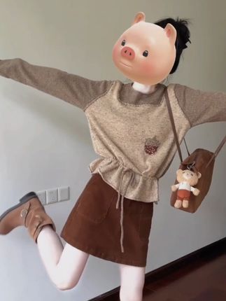 #少女感 #针织衫 #撞色穿搭 #复古穿搭 #减龄穿搭