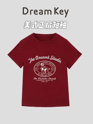 运动休闲正肩短袖高街美式休闲刺绣短袖夏季薄款弹力运动#短袖t恤 #面料柔软舒适 #百搭又好看 #美式 #刺绣t恤