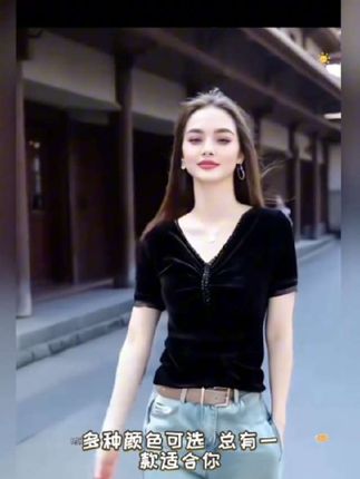 设计感钉珠爆款短袖女夏季宽松洋气时髦镂空薄款丝滑T恤显瘦上衣
