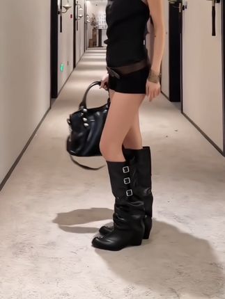 秋冬季新款休闲堆堆 靴穿搭