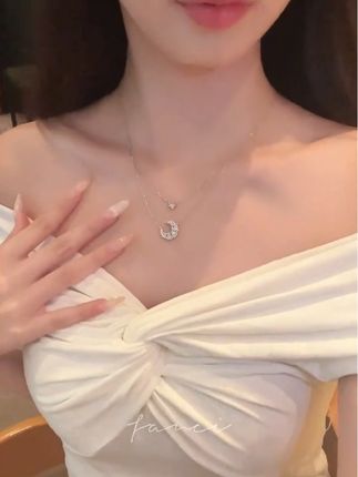 #锁骨链 #恋爱戴范琦#送女生礼物 #心月项链#轻奢温柔风项链