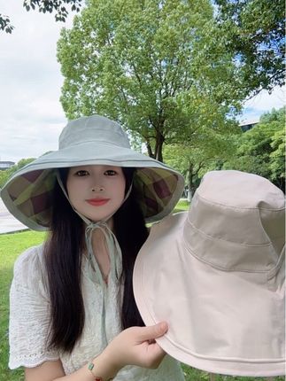 可折叠大帽檐渔夫帽女士遮阳帽大帽檐防晒帽#防晒遮阳帽#女士太阳帽#大帽檐遮脸太阳帽 #沙滩帽子推荐