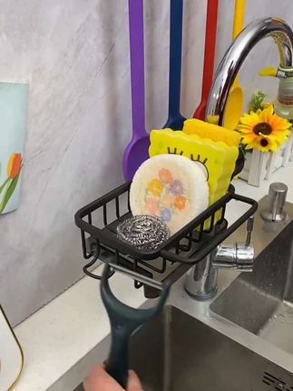 厨房水龙头置物架洗碗洗菜池水槽用品家用沥水篮多功能抹布收纳架#水槽置物架 #水槽沥水架推荐 #沥水架#水龙头沥水架