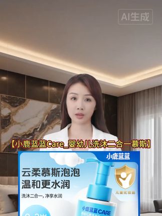 【小鹿蓝蓝Care_婴幼儿洗沐二合一慕斯】新生儿宝宝温和滋润洁净QY#二合一 #婴幼儿洗护 #滋润洁净 #滋润 #小鹿蓝蓝