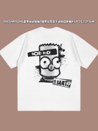 THESIMPSONS夏季休闲短袖T恤男女同款卡通情侣体恤衫SPCTE232F16M#短袖推荐 #短袖t恤 #男装t恤 #夏日穿搭 #短袖