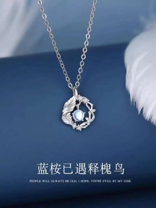 足银饰品项链蓝桉与鸟纯银吊坠锁骨链轻奢小众送女友七夕礼物#锁骨项链#轻奢项链 #时尚饰品 #锁骨项链