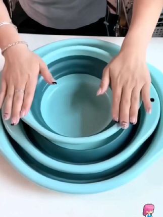 折叠脸盆#学生宿舍折叠脸盆 #非常方便实用 #便携式脸盆 #