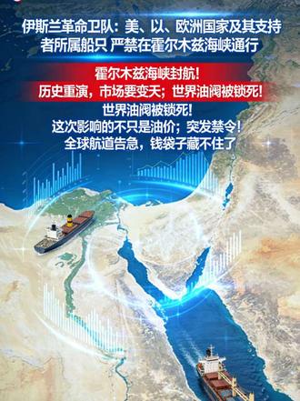 伊斯兰革命卫队:美、以、欧洲国家及其支持者所属船只 严禁在霍尔木兹海峡通行
