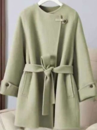 双面呢大衣 秋冬新款高端双面毛呢大衣单粒扣腰带中长款百搭气质大衣#双面呢大衣 #秋冬呢子大衣 #中长款大衣 #毛呢大衣 #秋冬新款