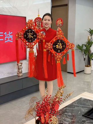 三件套中国结大号吉祥挂件,春节新年中国节日装饰挂件,#福到我家 #喜庆用品 #中国结#挂件