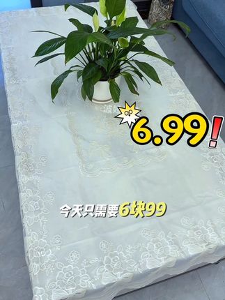 加厚1.4米×90大尺寸,奶油风花边蕾丝桌布,防烫防水,6.99捡漏啦! #桌布 #桌布防水防油 #桌布防水防油桌布 #桌布好物推荐#桌布茶几布