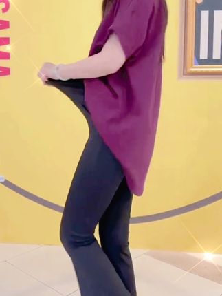 #好物推荐🔥 【升级无痕前后4个口袋】女薄款高腰喇叭裤爆款外穿面膜鲨鱼微喇裤#好东西一起分享