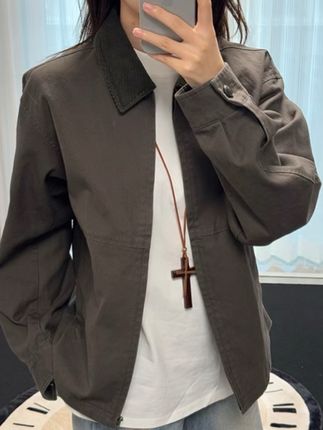 美式复古底特律夹克秋季新款男纯棉翻领vintage工装巴恩风短外套#今日穿搭 #简约穿搭 #中性穿搭 #衬衫穿搭 #牛仔穿搭