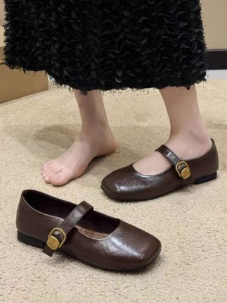 #靴子推荐 复古百搭方头浅口玛丽珍鞋法式女鞋2025春秋季配裙子软底低跟单鞋#玛丽珍女鞋 #单鞋推荐