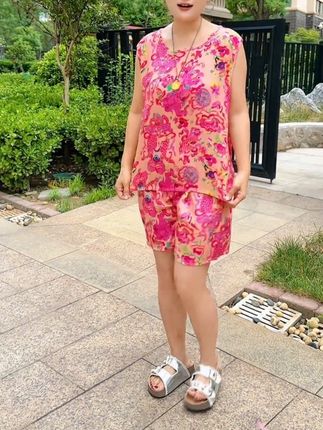 又舒服又凉快,国风图案还洋气,夏天怕热的 人手一套的绵绸套装#绵绸套装#家居服#夏天穿搭 凉快舒服#夏天千万要避雷的穿搭