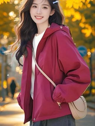 春秋百搭上衣休闲连帽女士时尚宽松长袖韩版短款短外套女春季#时尚穿搭 #卫衣穿搭 #换季 #女装新品日 #女装时尚穿搭