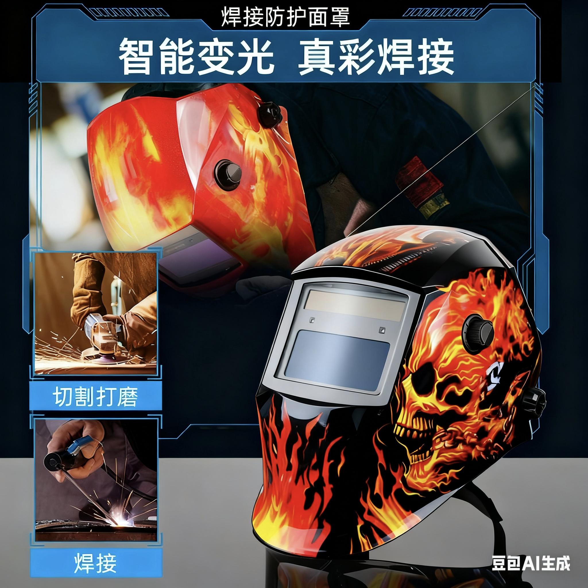 自动变光面罩。头戴式变光面罩