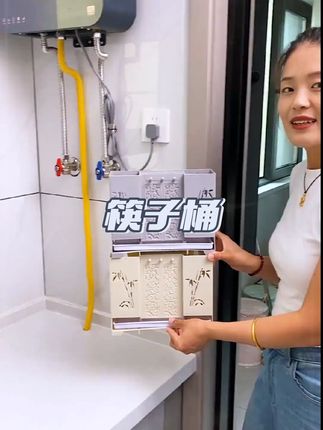 免打孔刀架筷子筒#壁挂筷子筒 #强烈推荐 #美观实用