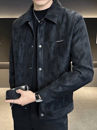 春秋痞帅机车休闲夹克外套 #简约大气 #男士穿搭分享 #夹克外套