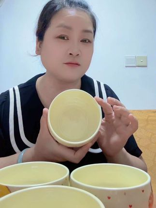 【4个装】茶语甜心米饭碗家用少女心陶瓷釉下彩超好看吃饭碗可爱碗#颜值餐具 #陶瓷碗 #厨房好物 #超便宜超划算