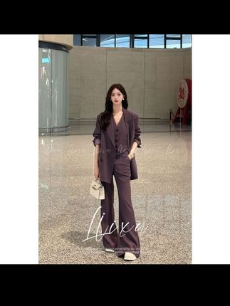 Liixu2025高级感西装马甲三件套时尚廓形西套装女XZ236#女生穿搭 #女装穿搭 #穿搭分享