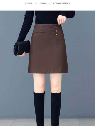 #2024时尚a字皮裙秋冬季新款洋气百搭一步裙高腰显瘦短款半身裙子    #好物推荐🔥 #好东西一起分享