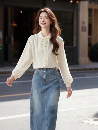 #长袖衬衫 #气质女人 #温柔穿搭 #减龄显瘦穿搭 #小个子显高显瘦穿搭