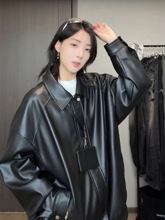 美式复古黑色皮衣外套男秋季cleanfit潮牌机车服短款pu皮飞行夹克#外套 #秋季穿搭 #视频同款 #上热门 #夹克外套