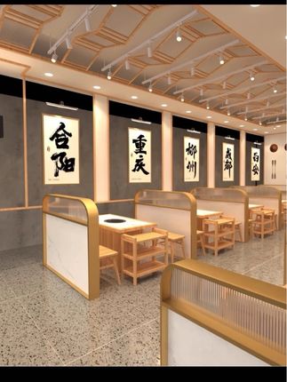 铁艺长虹玻璃屏风餐厅火锅店卡座发光矮隔断不锈钢加高围栏遮挡墙#铁艺 #屏风隔断 #卡座 #餐厅隔断 #不锈钢