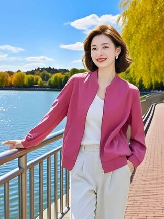 韩系休闲女士棒球服夹克卫衣外套 #春秋穿搭 #韩系穿搭 #ootd穿搭 #棒球服外套 #春秋新款