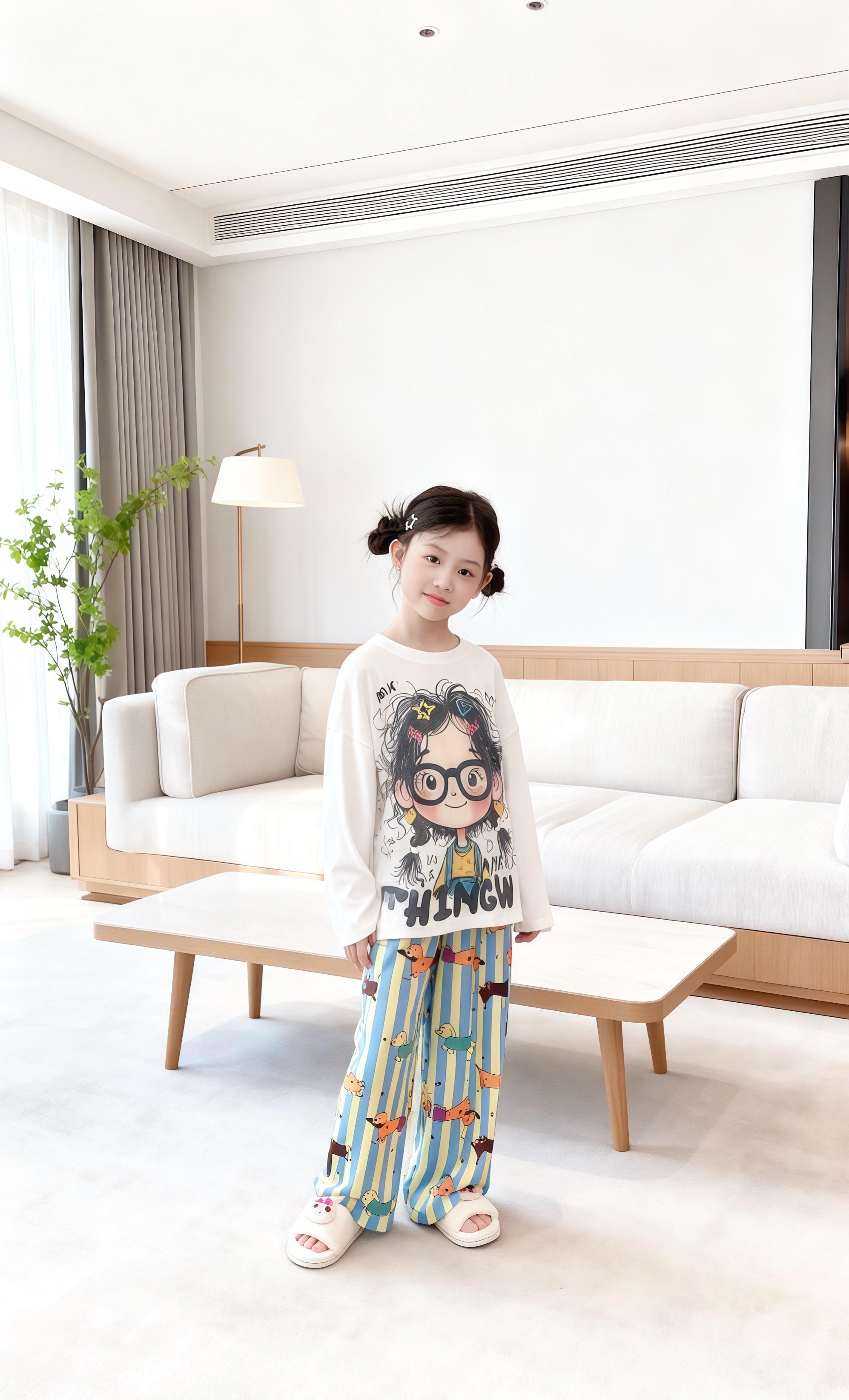 💥2025女童睡衣新款来啦! 软fufu的长袖秋款家居服, 萌趣印花+舒适版型, 大童女孩穿上秒变网红小甜妹~ 秋季居家、外出休闲都能打, 给娃的秋日温柔守护,安排! #女童睡衣 #儿童家居服 #2025新款 #网红爆款 #秋季穿搭