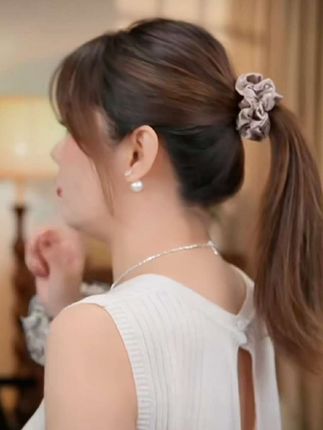 Pink Girl 简约发绳面膜圈高弹力不伤发扎马尾秋冬(三根)#发绳#发圈#肠圈#发绳发圈