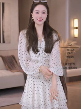 IRIS CHEN 波点裙 2025秋“经典法式波点”时尚百搭连衣裙#甜美温柔风穿搭 #温柔气质穿搭 #温柔系穿搭 #显高显瘦 #高级感气质穿搭