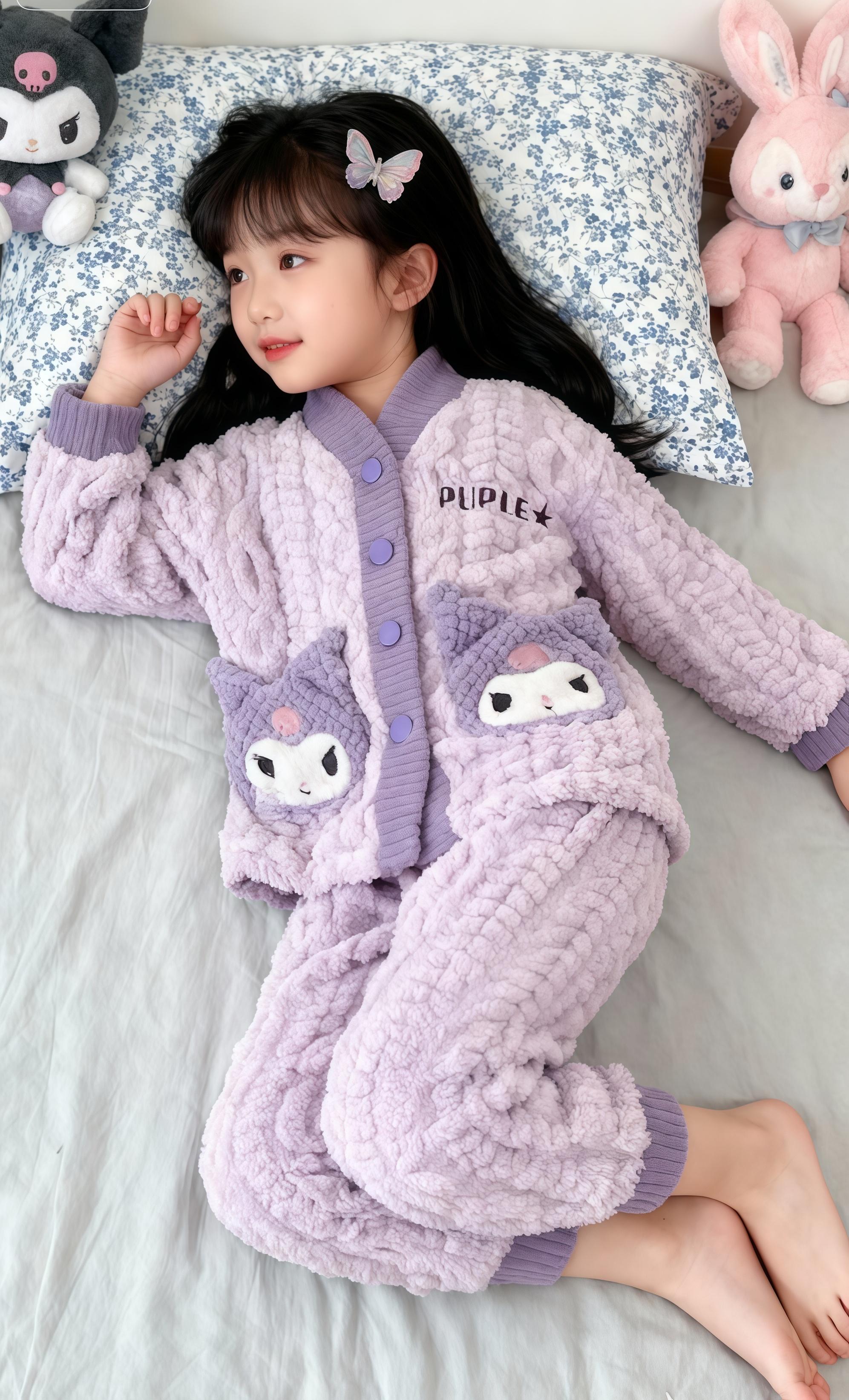 2025新款女童睡衣秋冬款珊瑚绒加。2025新款女童睡衣秋冬款珊瑚绒加厚冬季法兰绒儿童女孩长袖家居服#儿童家居服#保暖不臃肿 #冬季必备 #珊瑚绒睡衣