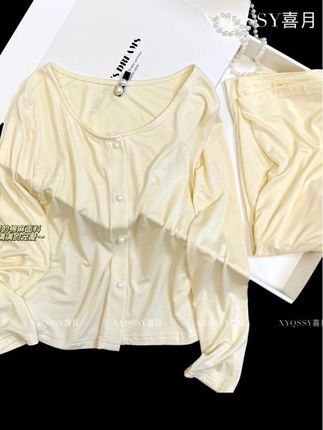 谁穿都性感的莫代尔睡衣三件套,很显身材很显瘦,让人眼前一亮!#睡衣套装 #莫代尔睡衣 #带胸垫睡衣#睡裙 #甜美穿搭