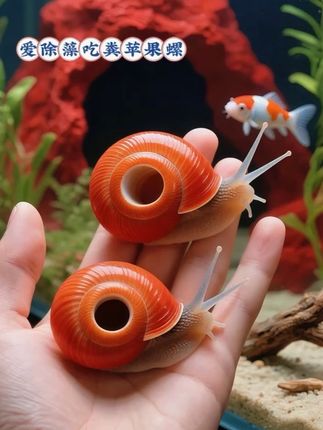 苹果螺鱼缸里“勤劳干饭螺”清洁技能超给力哒!!苹果螺🐚,清缸小卫士来报到!苹果螺狂炫鱼粪海藻,把鱼缸当“自助餐厅”,啃出透亮水质~ ,壳如红橙小珍珠,爬过之处藻类全扫光,不吵不闹默默干活,新手养鱼必备“清洁官”,让你的鱼缸秒变生态小乐园,省心又养眼,快带这群“勤劳干饭螺”回家吧!” ,#苹果螺 #清洁螺 #除藻螺 #鱼缸里的大自然 #养鱼日记