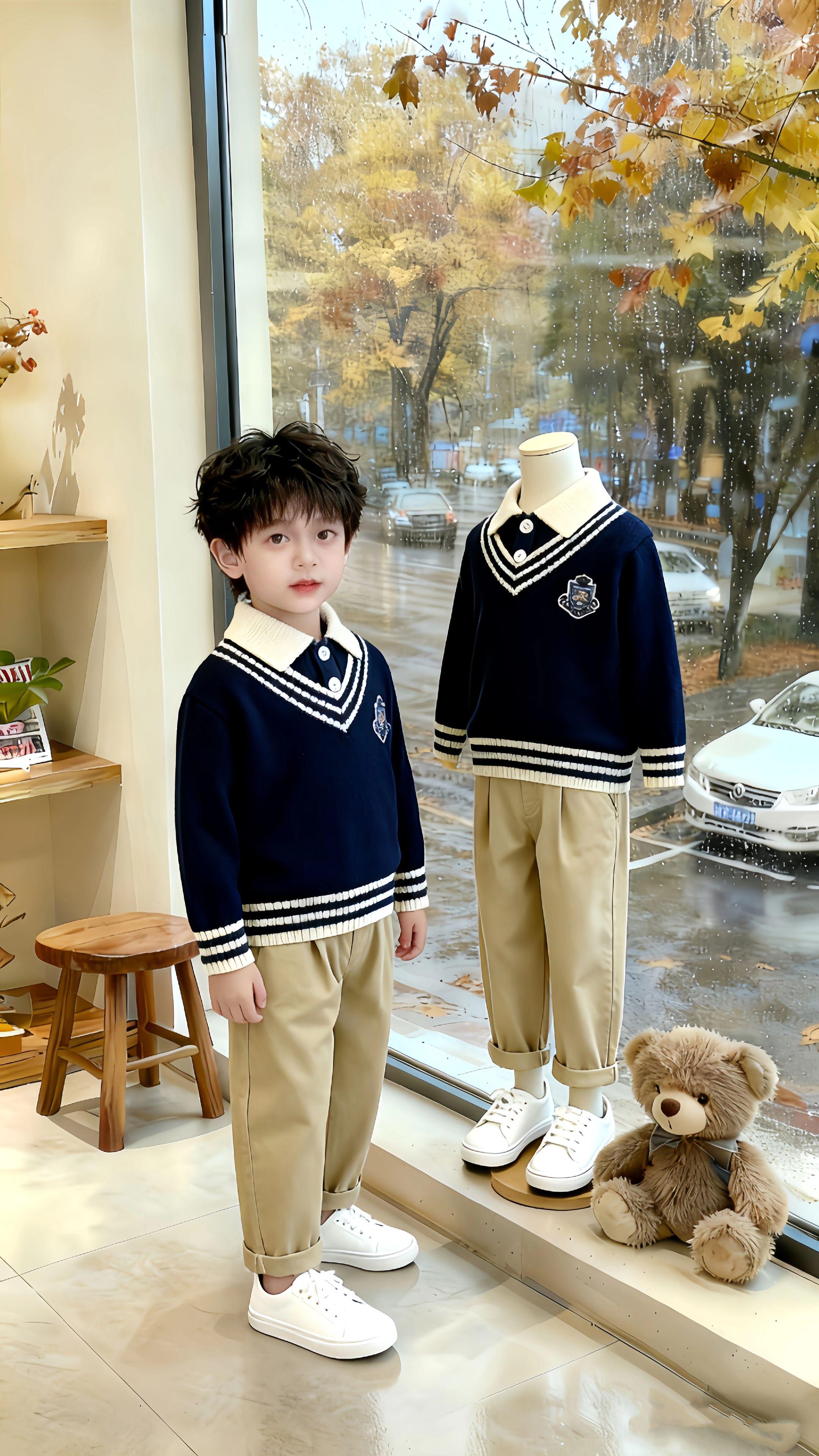 学院风假两件毛衣,帅到亲妈都不认识😂#童装搭配每日更新 #男宝穿搭 #回头率爆棚 #好看的衣服都在这里 #上热门