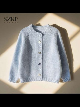 SZKP秋季新款女童洋气时尚儿童开衫毛衣 #秋季穿搭 #早秋穿搭 #爆款热卖中 #超便宜超划算 #高品质童装