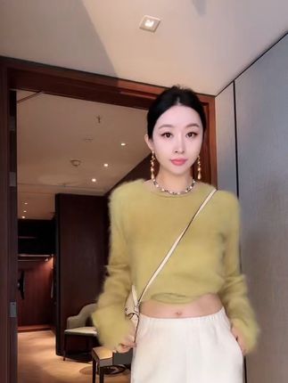 #杨圣坤 2025新品蚕丝羊绒混纺简约百搭宽松松紧腰休闲裤#高级感穿搭 #休闲裤子 #休闲裤女宽松 #女神穿搭