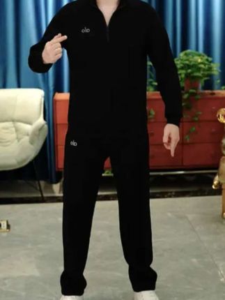 2025秋季男士长袖翻领时尚休闲百搭套头卫衣套装TZ2037#卫衣套装#休闲套装#套头卫衣#套装男