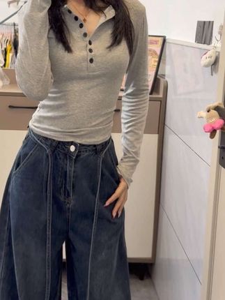 版型好绝!!!小个子🍐必备秋冬新品#小众穿搭 #慵懒风穿搭 #拍照姿势 #牛仔裤穿搭 #小个子穿搭
